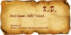 Kollman Dániel névjegykártya